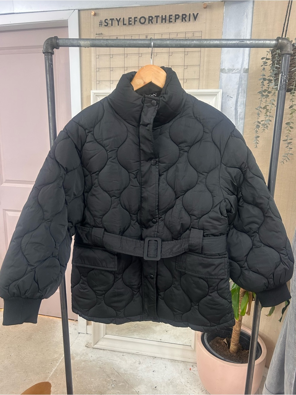 Priv - Puffer Belted Coat NWT Large